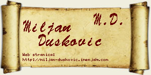 Miljan Dušković vizit kartica